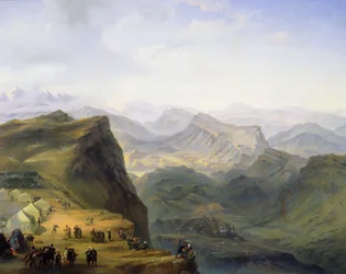 Russisches Militärlager in Dagestan, 1895
